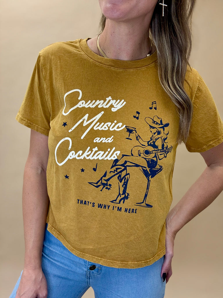 Country Music & Cocktails Crop T-Shirt
