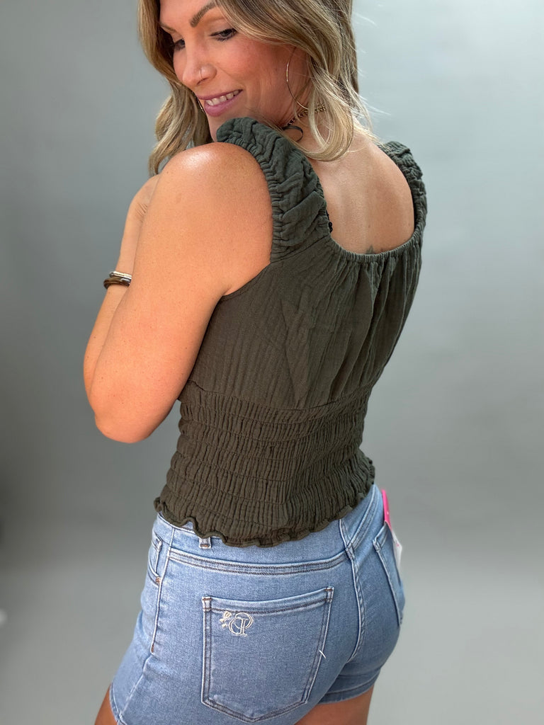 Mossy Ruched Tank Top