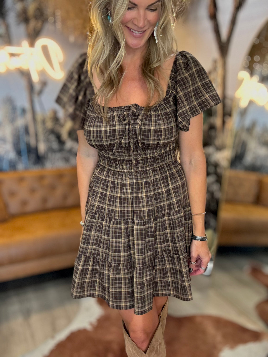 Mulberry Plaid Dress