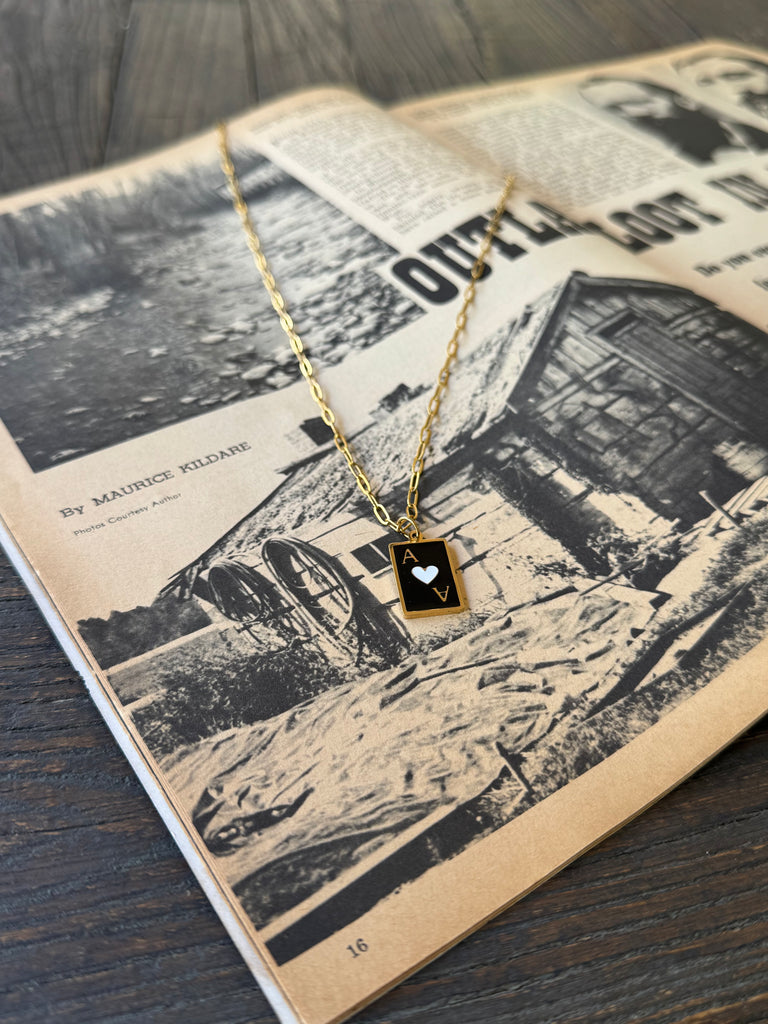 Ace Of Hearts Paperclip Chain Necklace