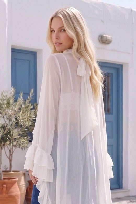 Fleetwood Ruffled White Blouse