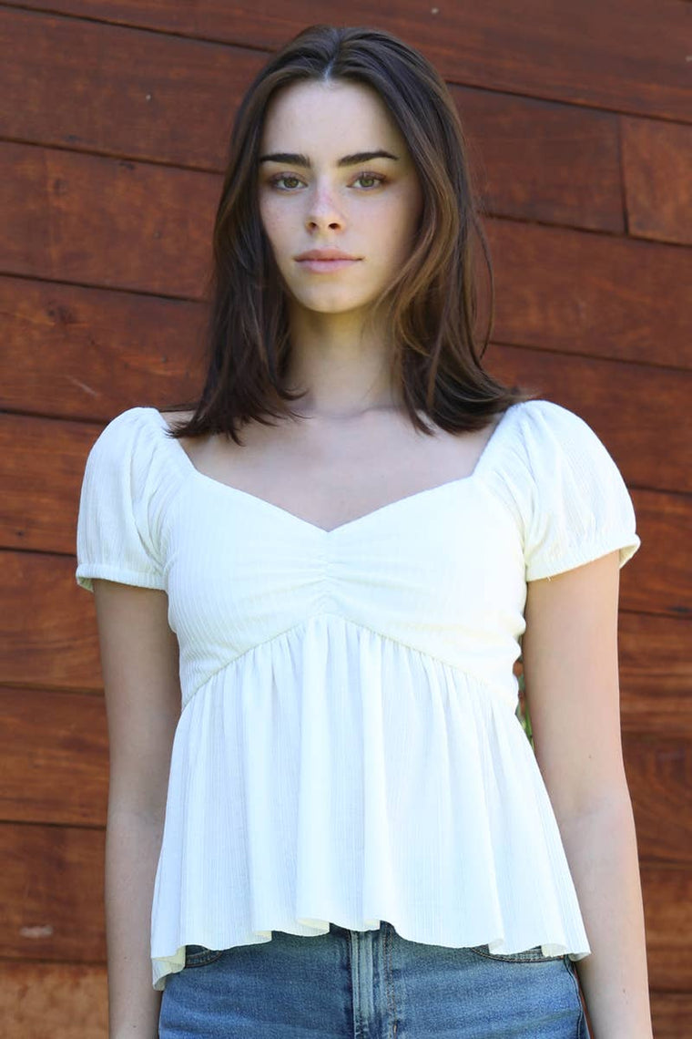 Cap Sleeve Ivory Top