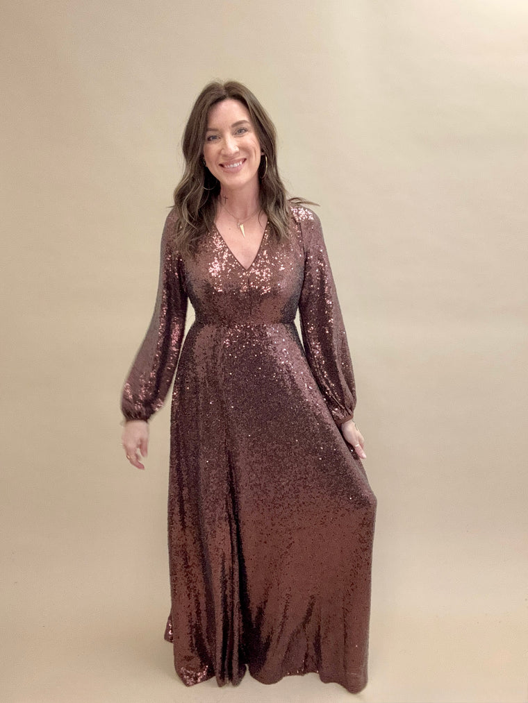 Bronzed Sequin Dress