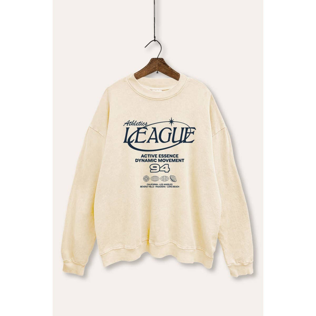 Retro Athletic Sports Graphic Mineral Wash Sweatshirt