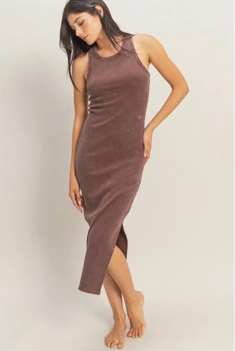 Vintage Wash Chocolate Tank Dress