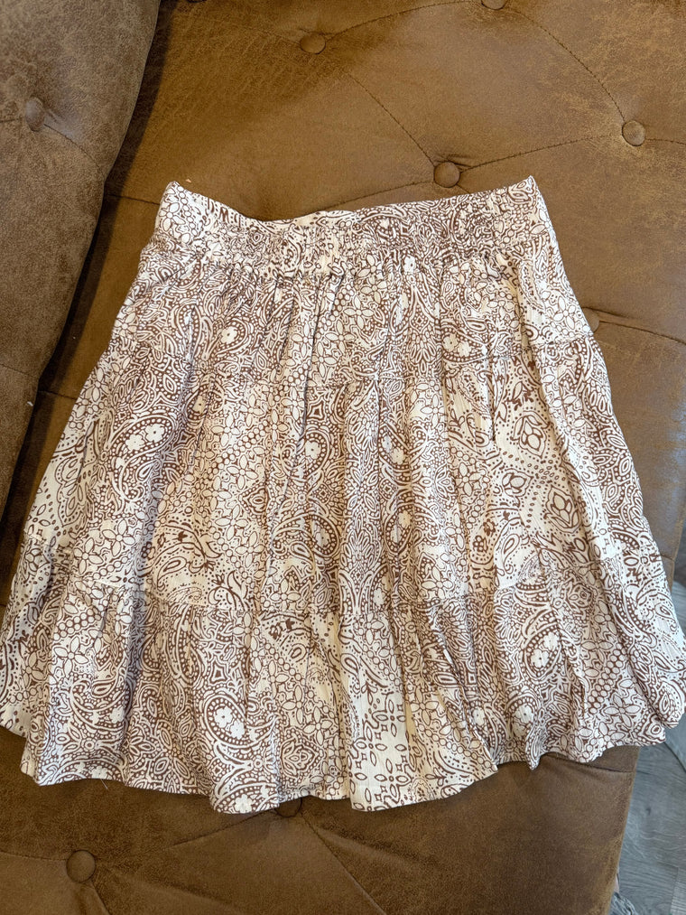 Paisley Button Down Skirt