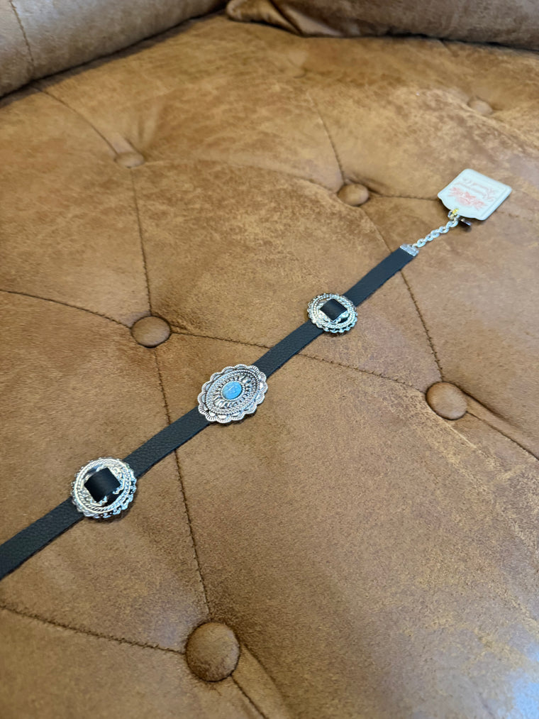 Sliver+Turquoise Choker Necklace
