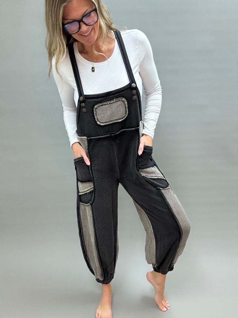 Canyon Quilted French Terry Overalls