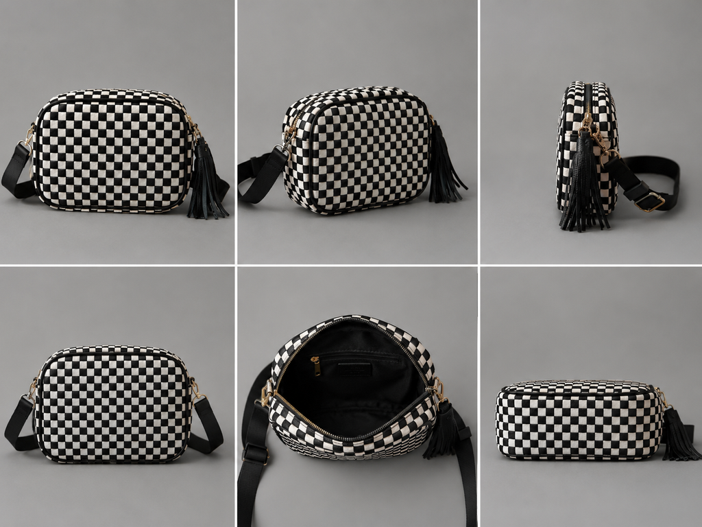 Checkmate Black +Ivory Crossbody Purse