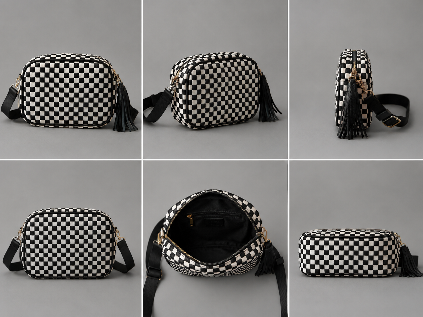 Checkmate Black +Ivory Crossbody Purse