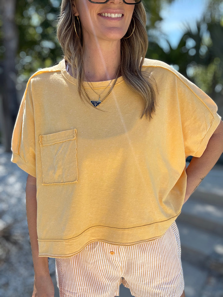Butter Yellow Mineral Washed Tee