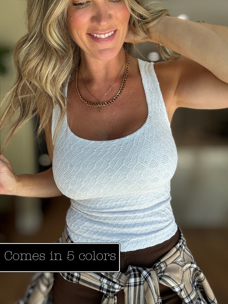Diamond Texture Stretch Tank