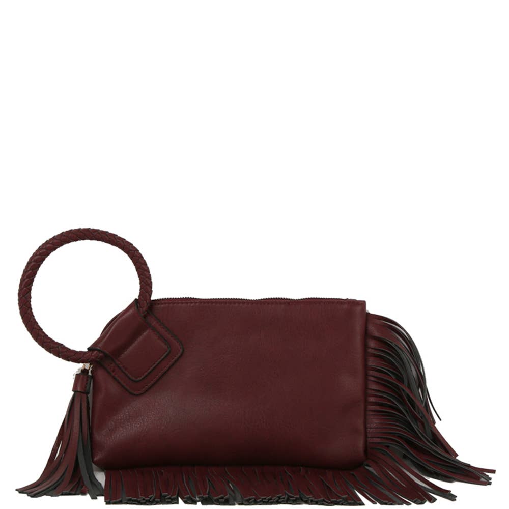 Wristlet Fringe Clutch Bag
