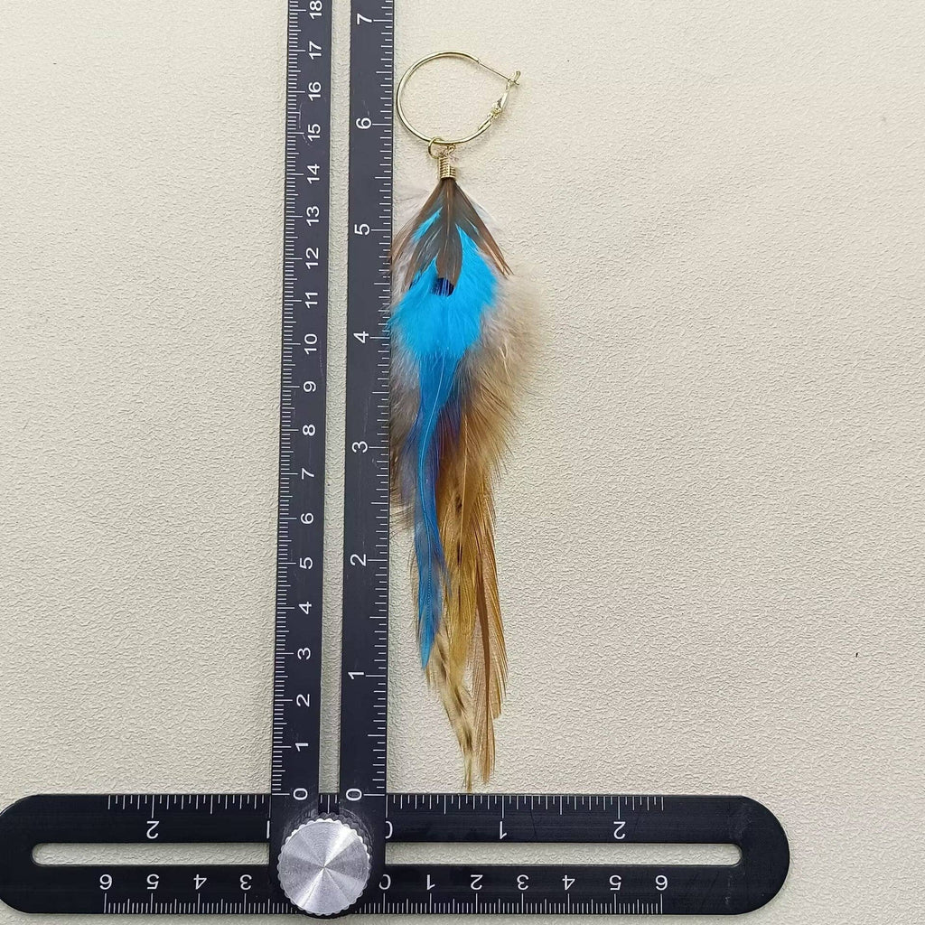 Electric Blue Feather Earrings