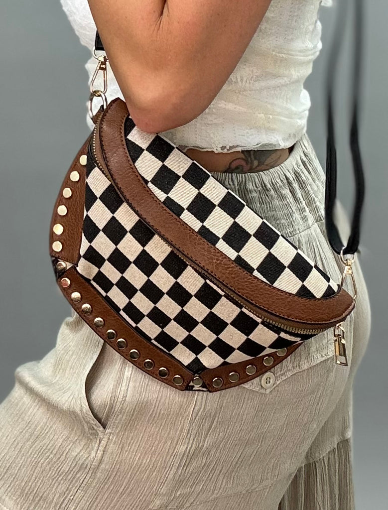 Studded Checkered purse