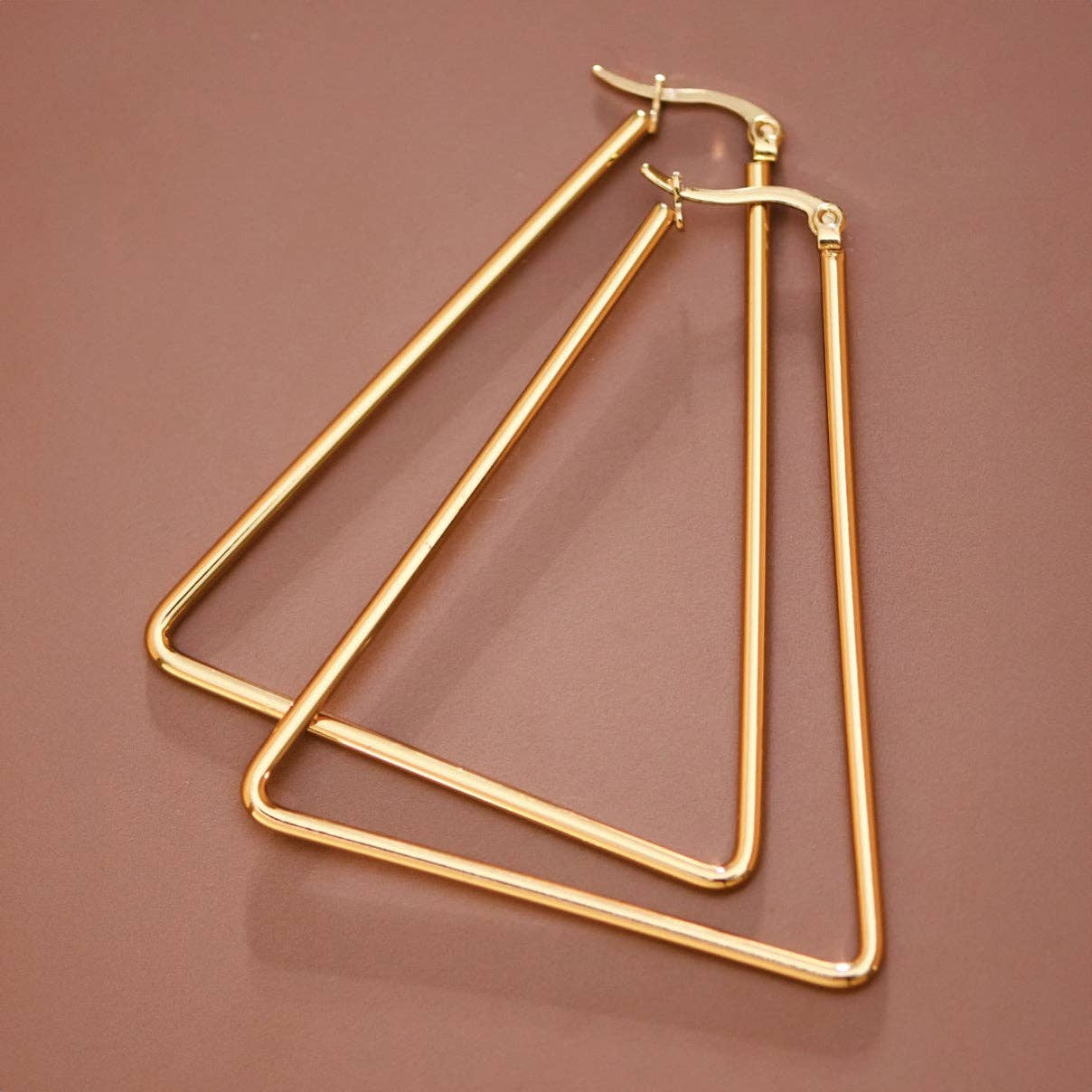 Saturn Gold Stainless Steel Hoop Earrings