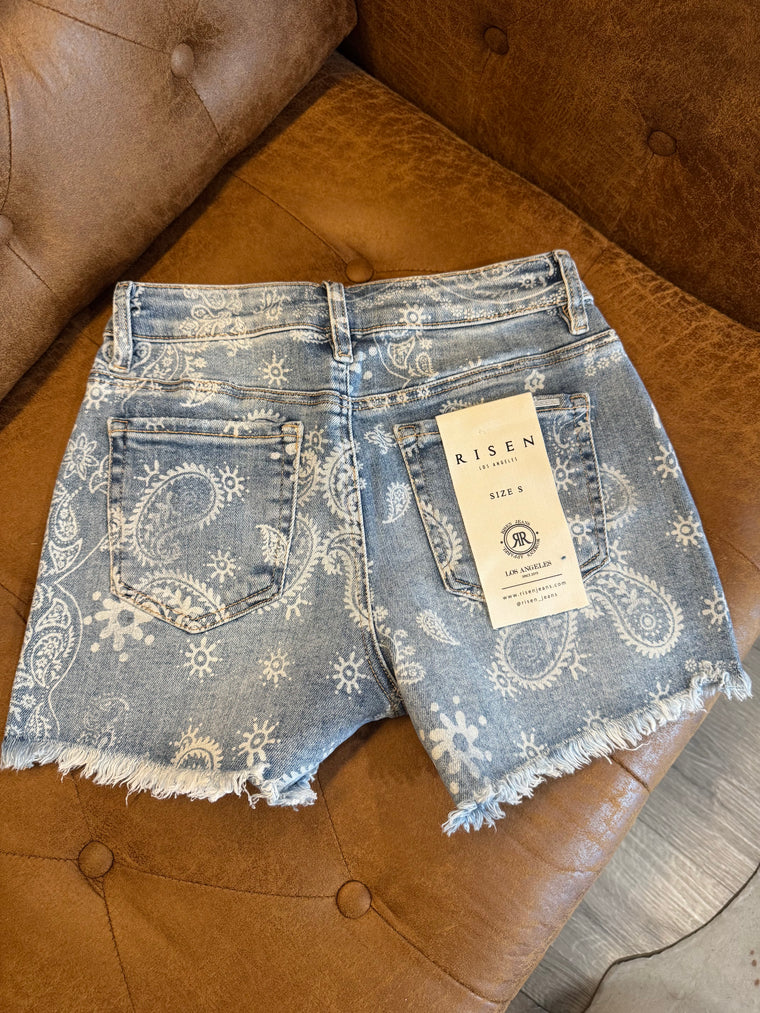 Perfectly Paisley Risen Shorts
