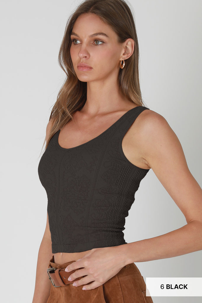 Reversible Lace Embossed  Tank