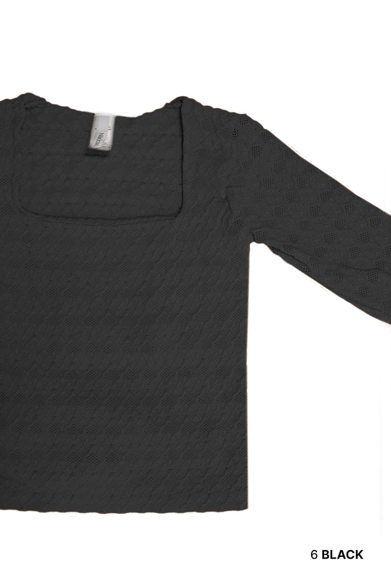 Honeycomb Texture Long Sleeve