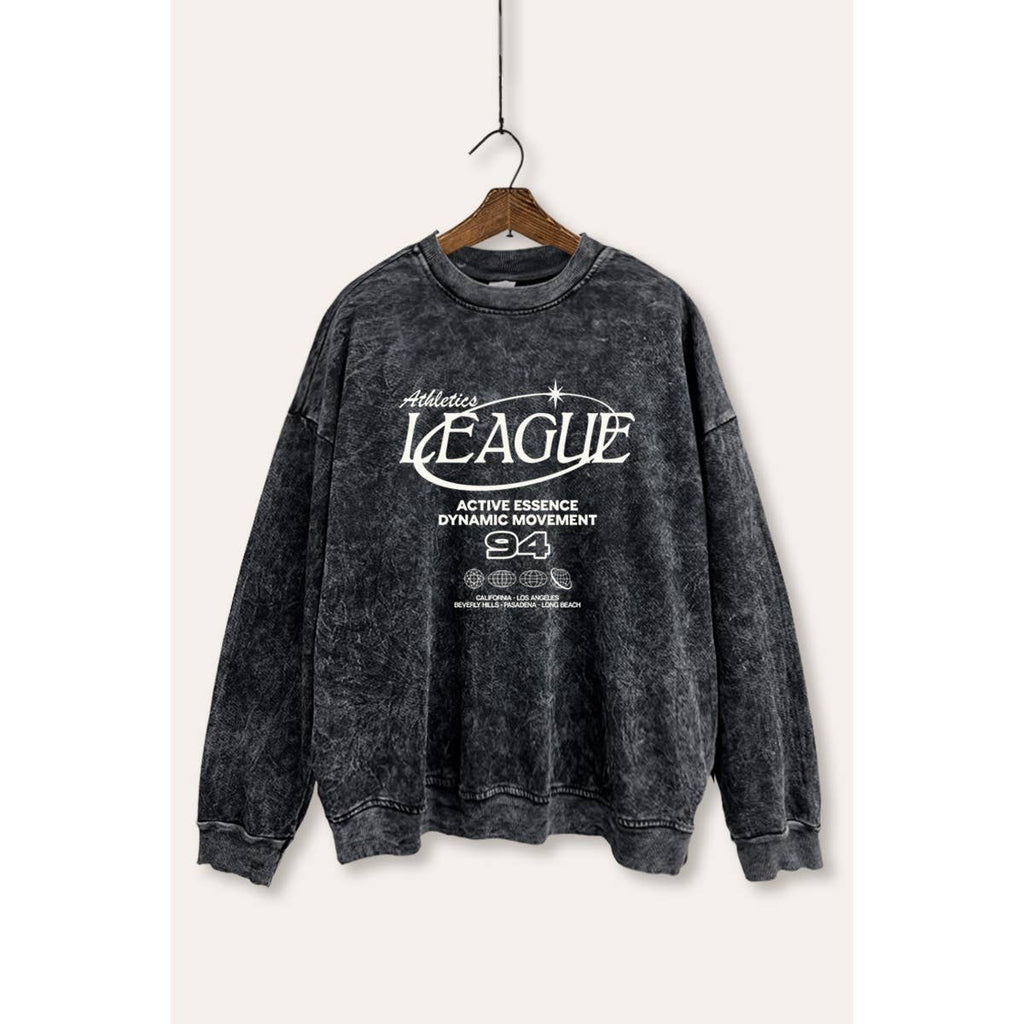 Retro Athletic Sports Graphic Mineral Wash Sweatshirt