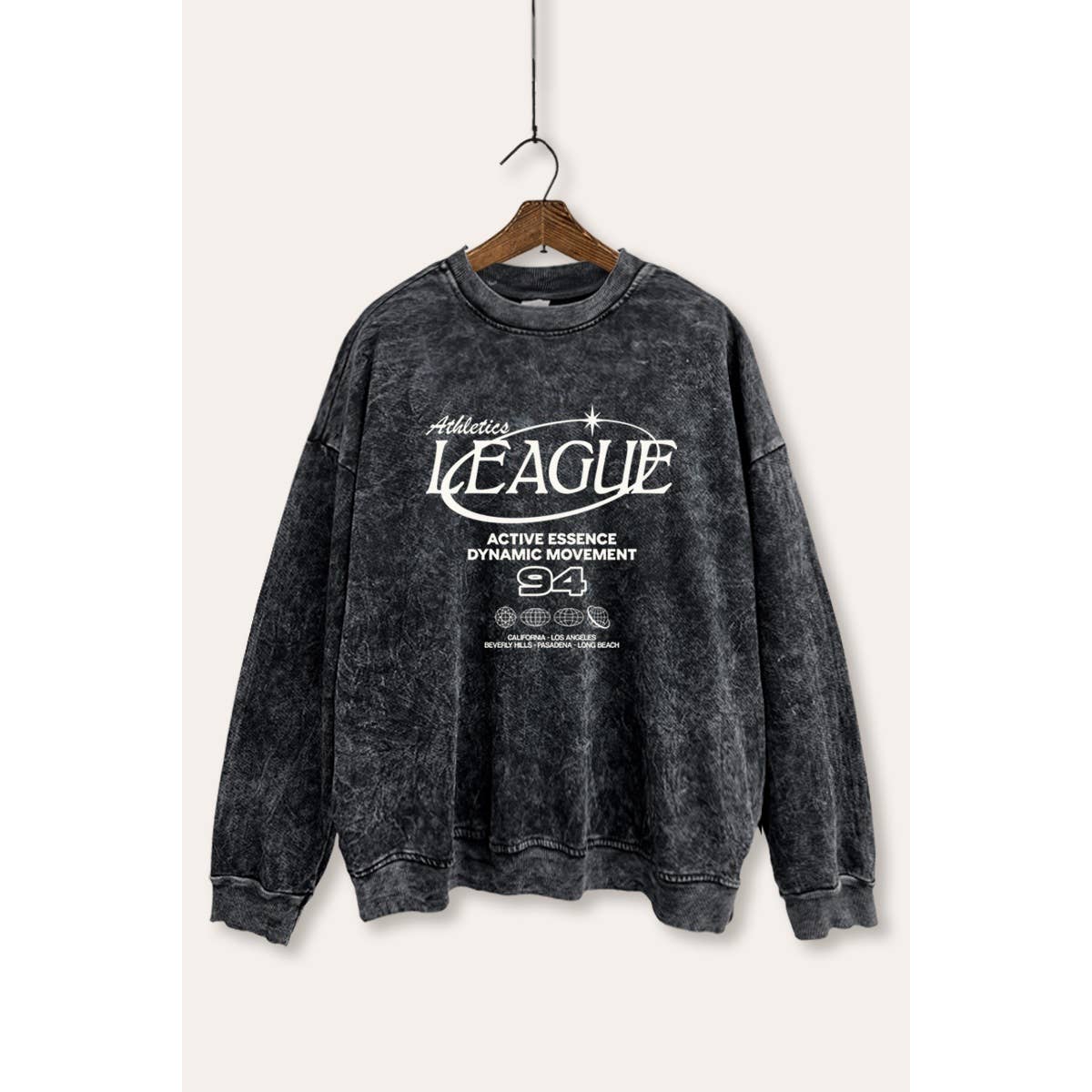 Retro Athletic Sports Graphic Mineral Wash Sweatshirt