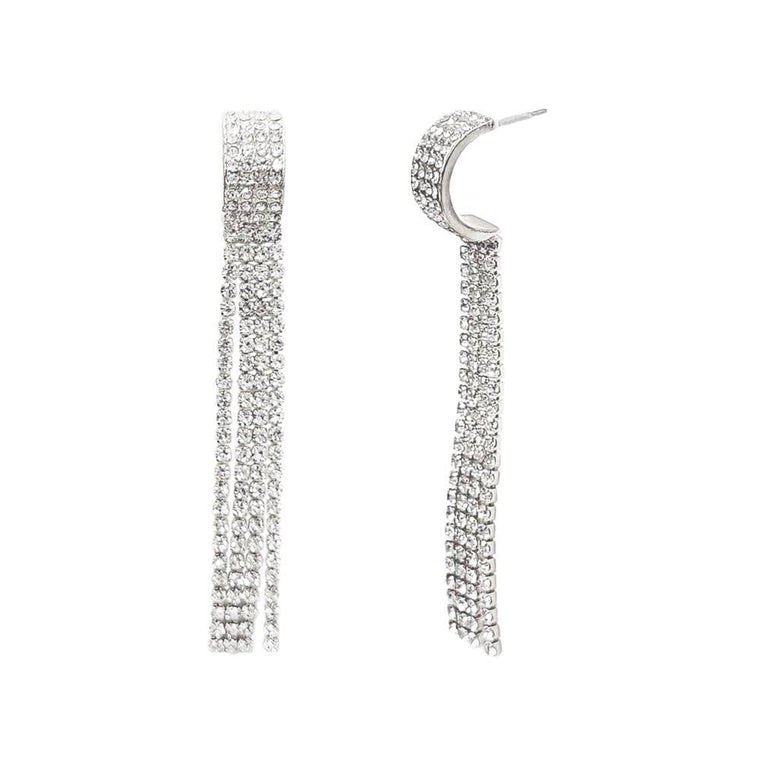 Rhinestone Fringe Cuff Earring