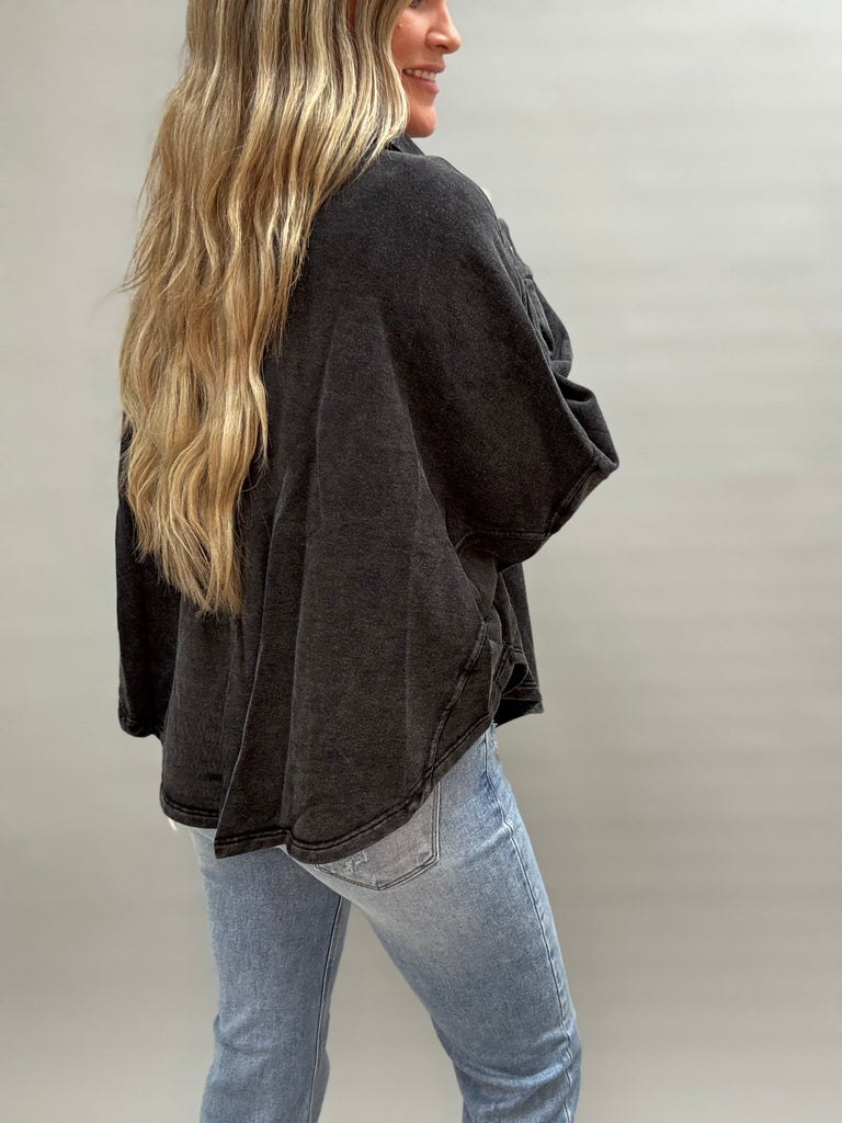 Slate Mineral Washed Shacket