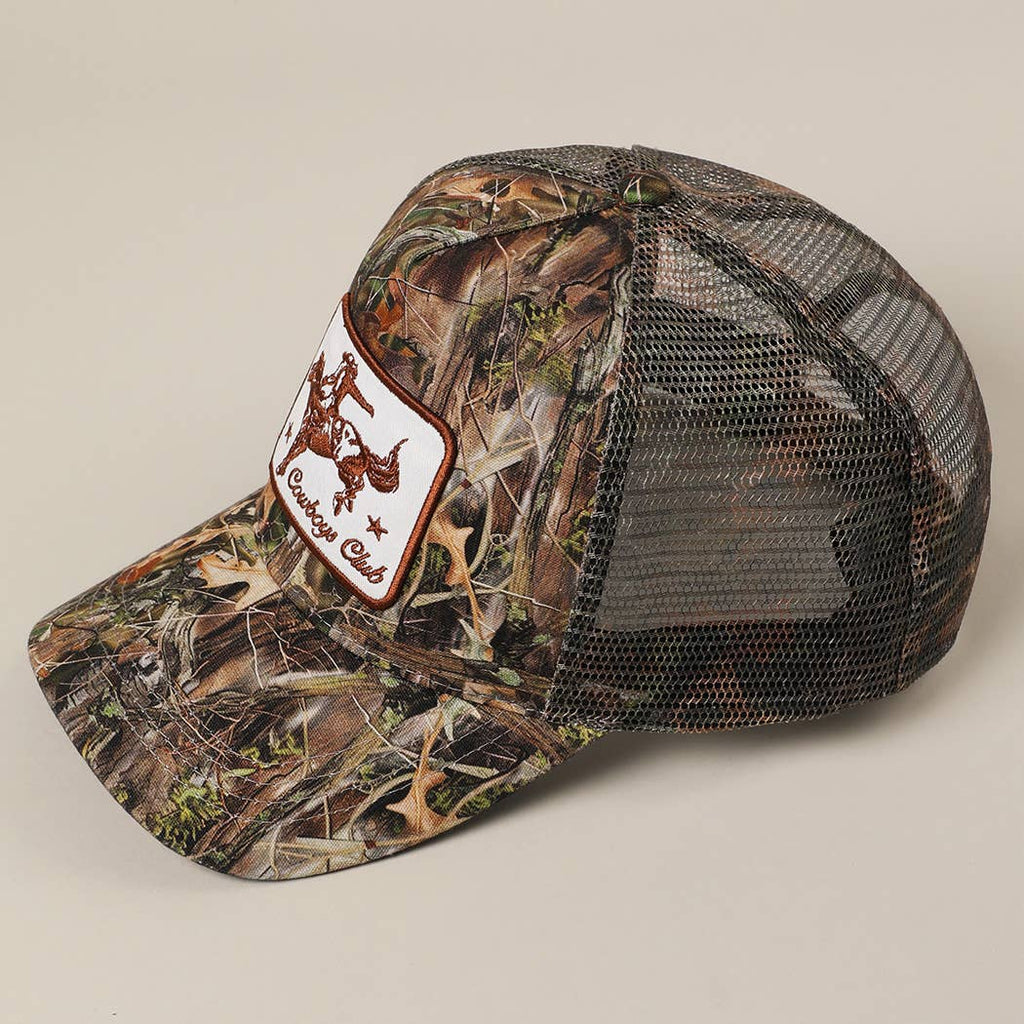 Cowboy Club Camo Embroidery Patch Hat