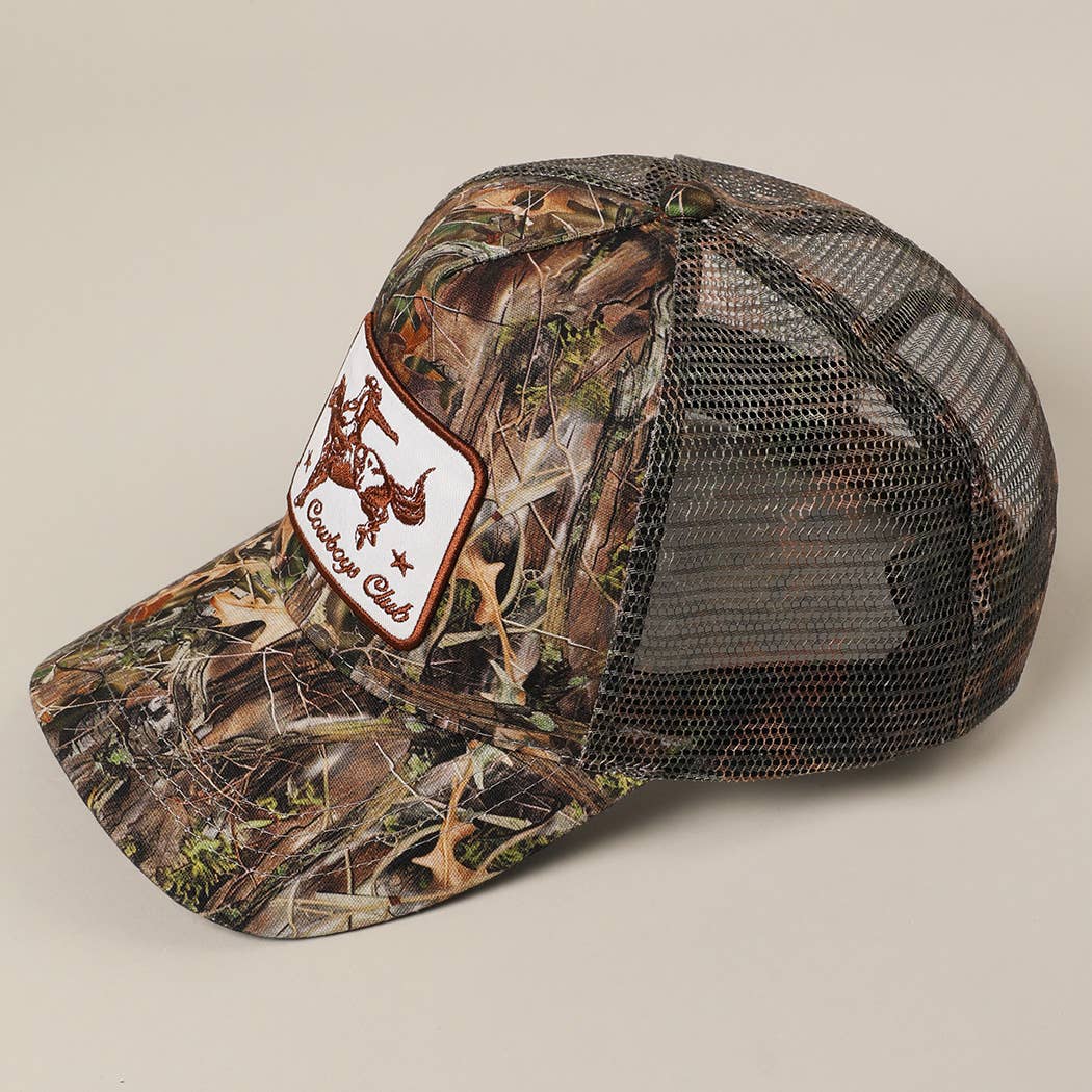 Cowboy Club Camo Embroidery Patch Hat