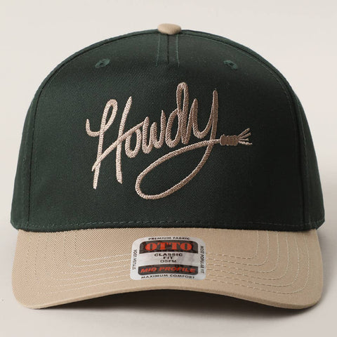 Howdy Embroidered Two Tone Hat