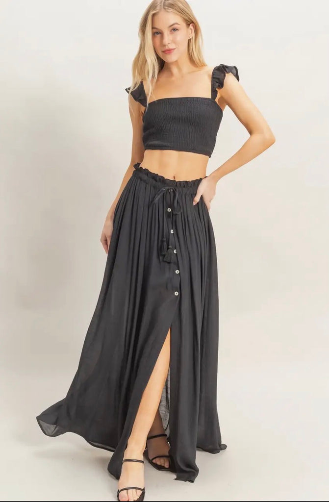 Black Riveria Skirt Set