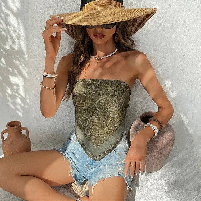 Mossy Bandeau Handkerchief Top