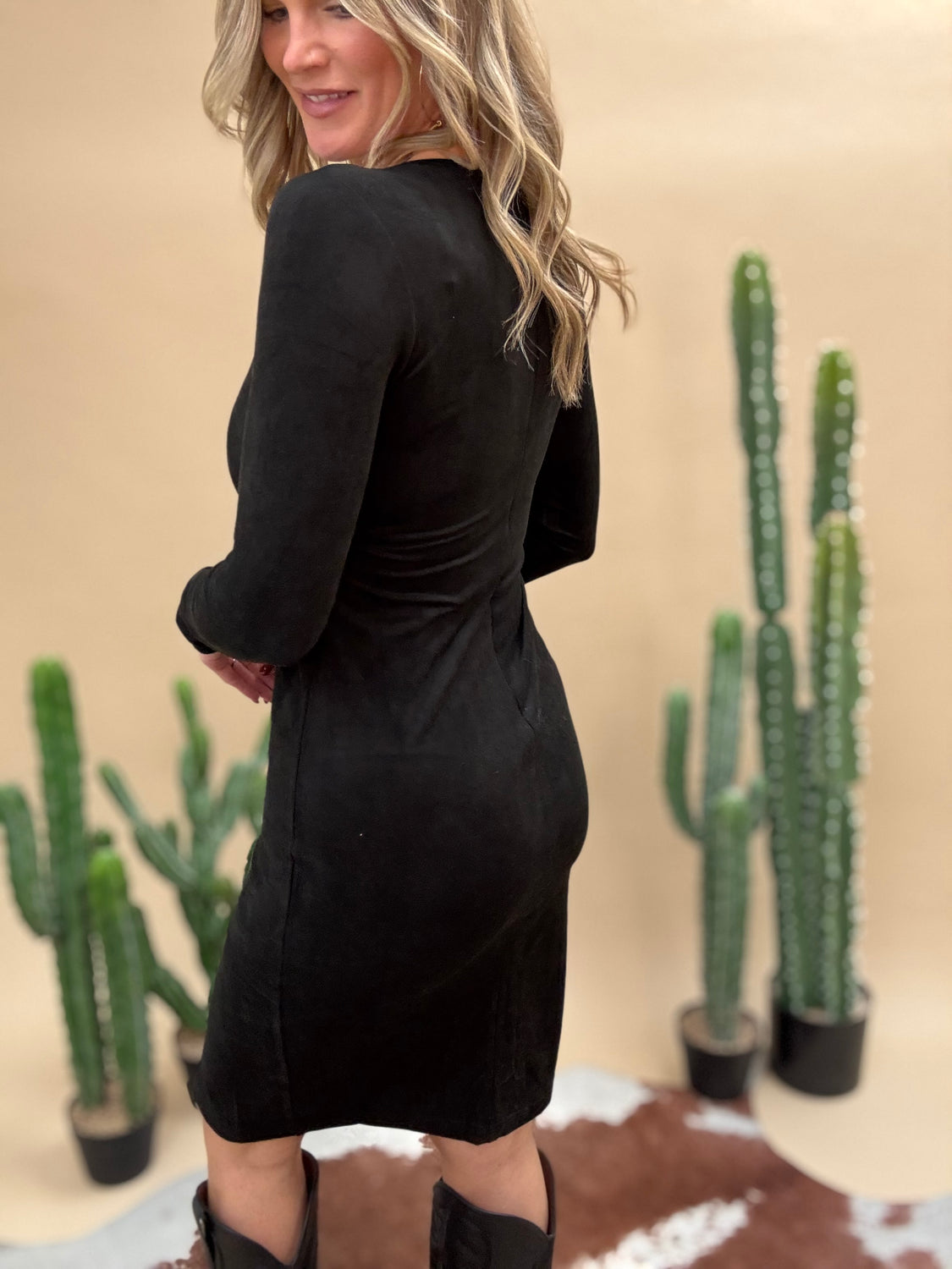 Suede Little Black Dress