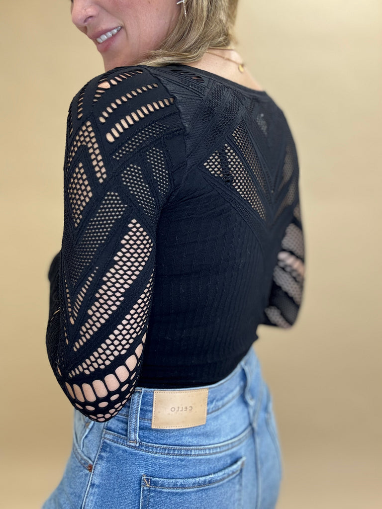 Cut Out Long Sleeve Top