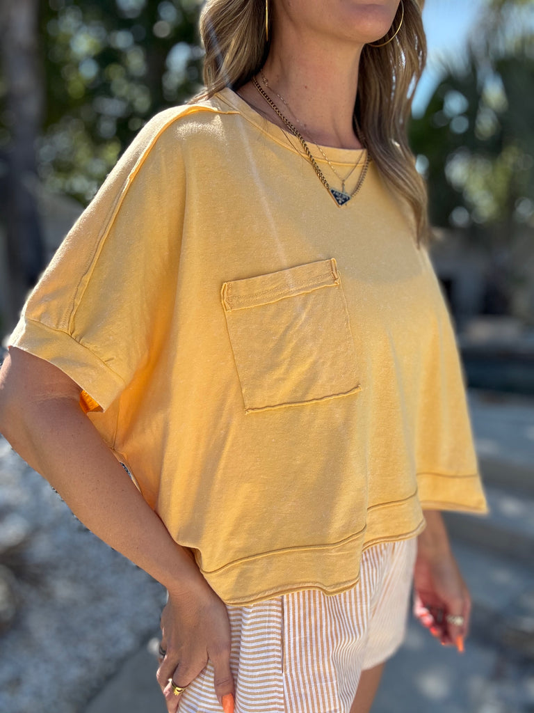Butter Yellow Mineral Washed Tee