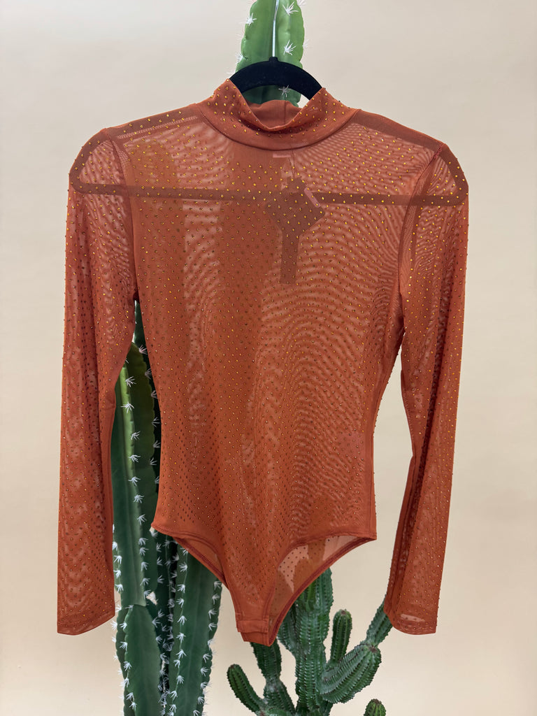 Rusty Rhinestone Bodysuit