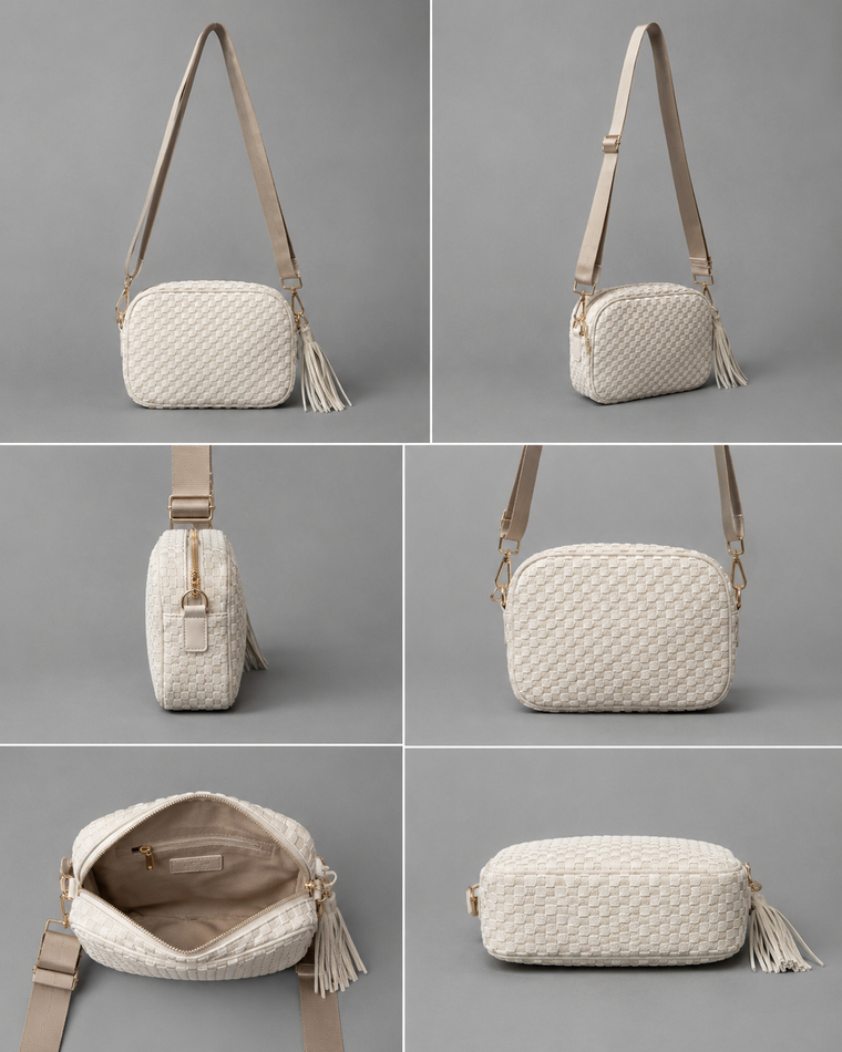 Checkmate Ivory Crossbody Purse
