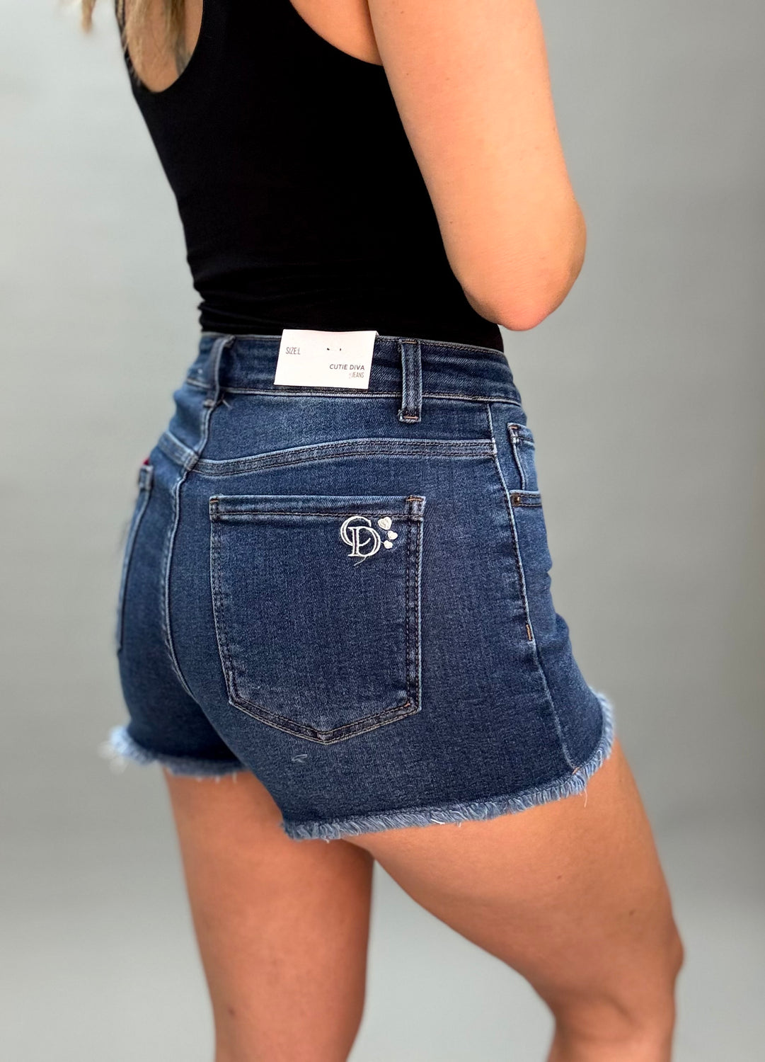Sandra Dark Wash Stretch Shorts