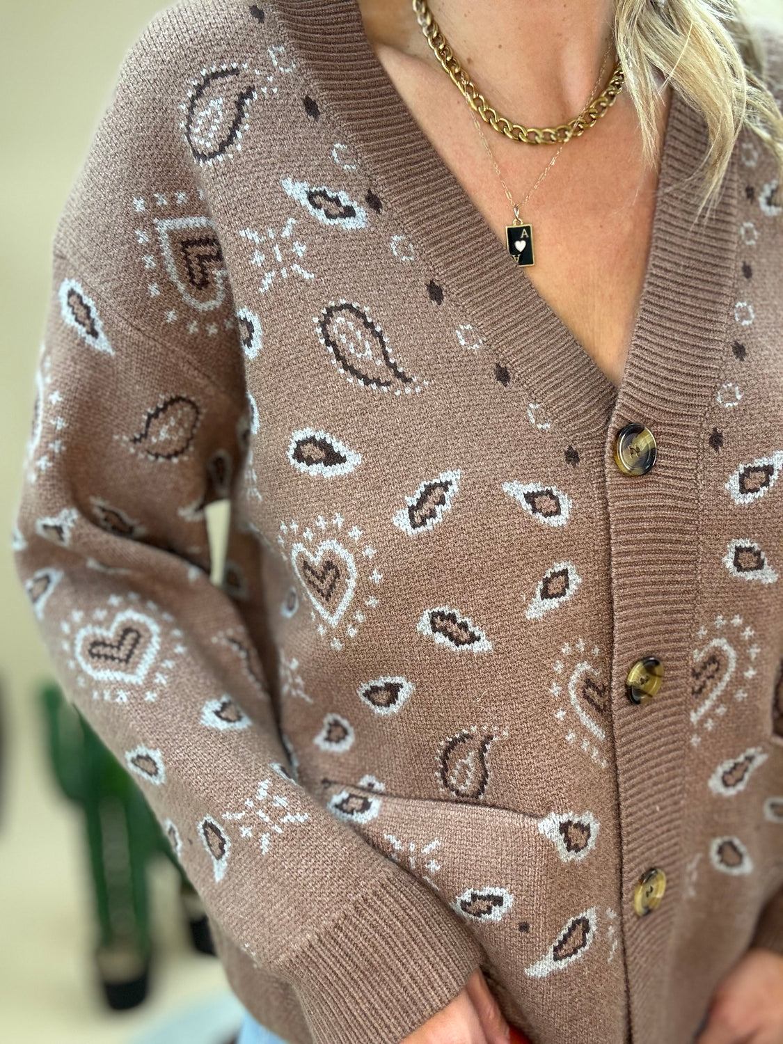 Bandana Button Down Cardigan