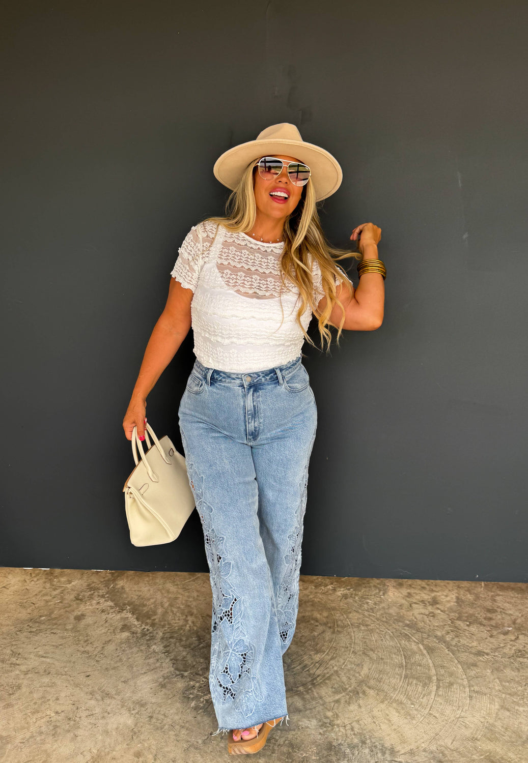 Lover Girl Lace Side Panel Jean