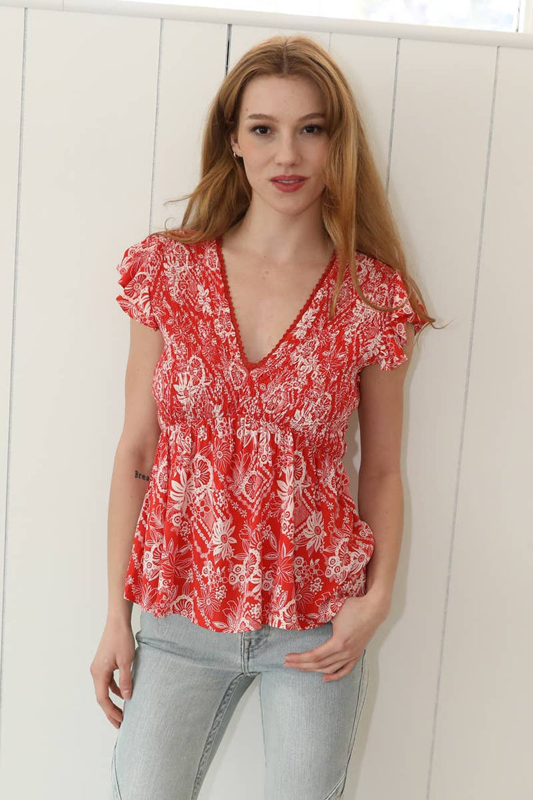 Embers Smocked Top