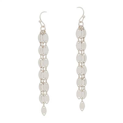 Silver Chain Layered 2" Earring