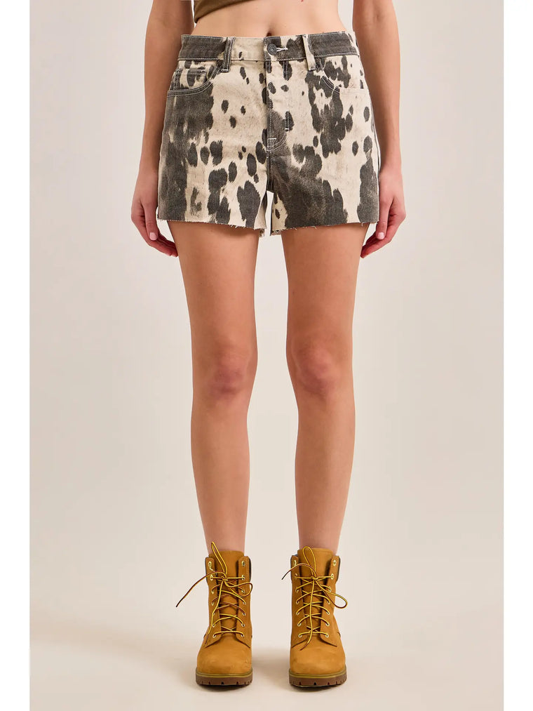 Saddle Up Cow Print Shorts