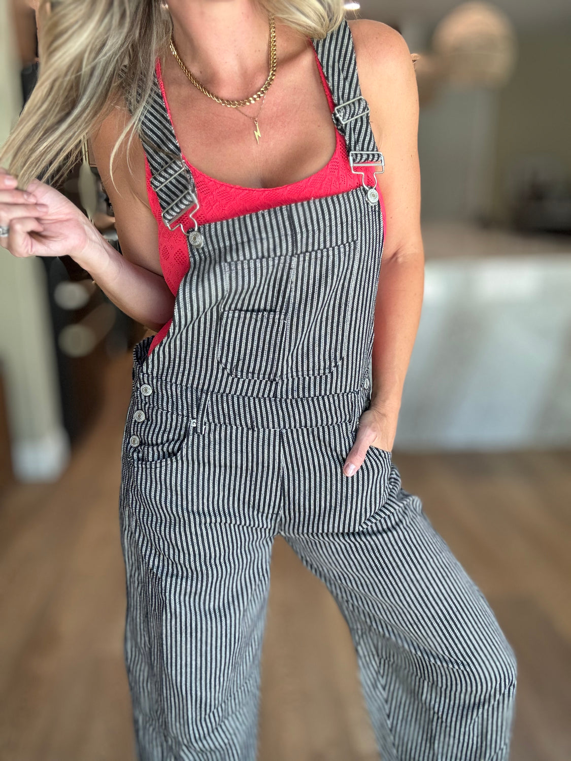 Barrel Striped Overalls