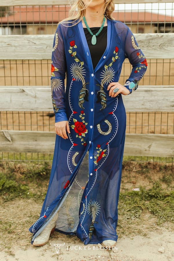 Spurs & Roses Mesh Maxi Duster