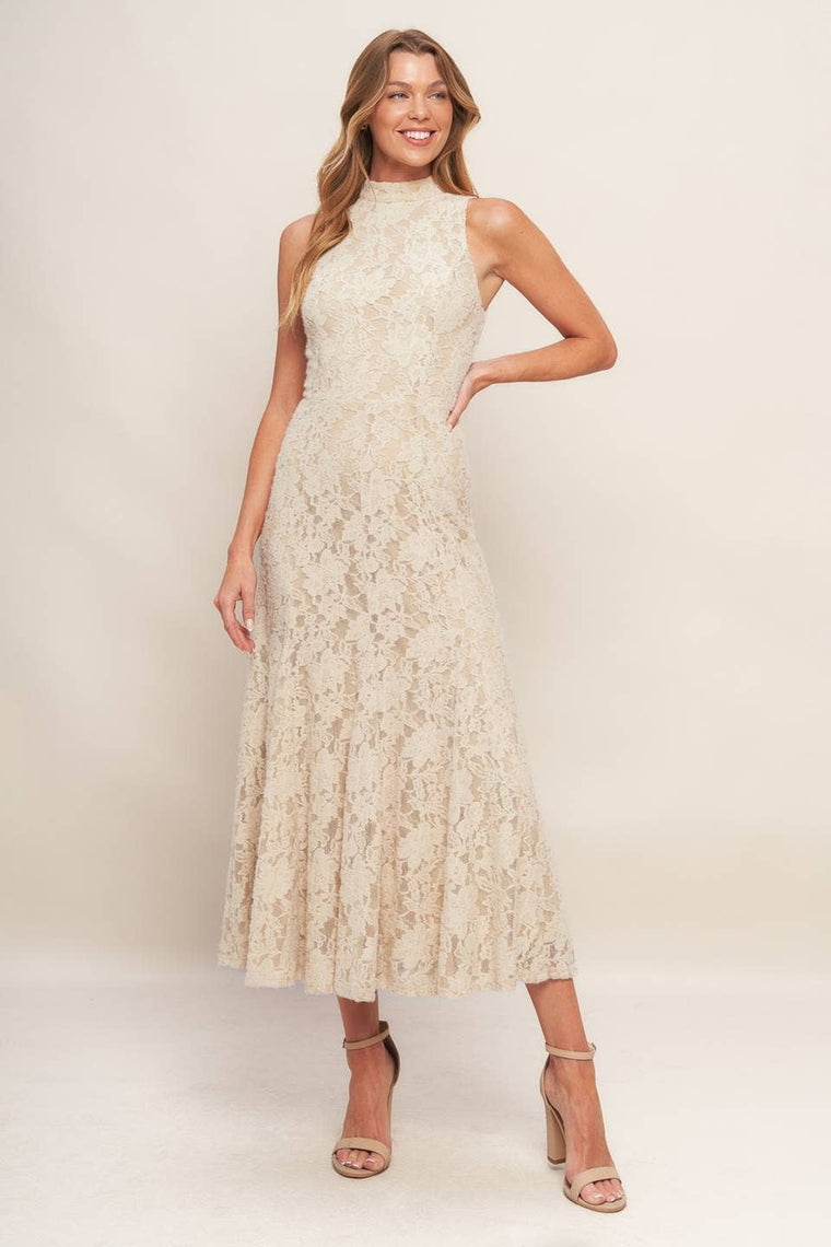 Frosted Lace Midi Dress