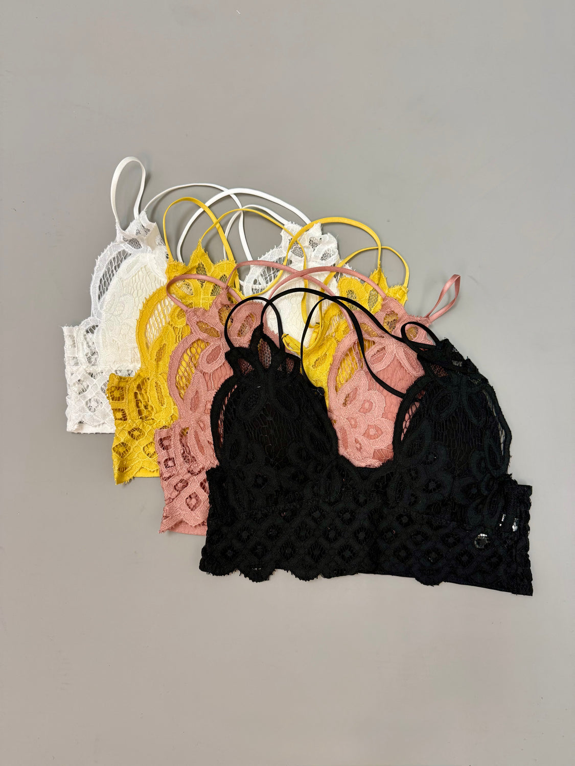 Padded Crochet Lace Longline Bralette