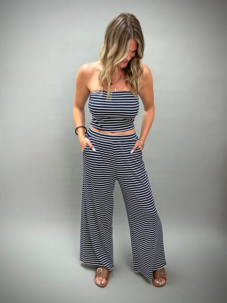 Jersey Girl Navy Stripe Set