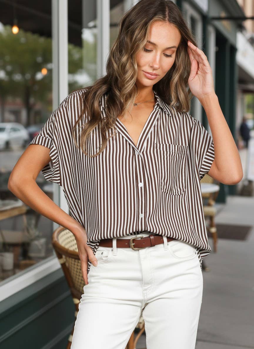 Main Street Stripped Button Down Shirt