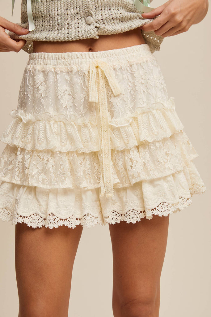 Lace Tiered Shorts